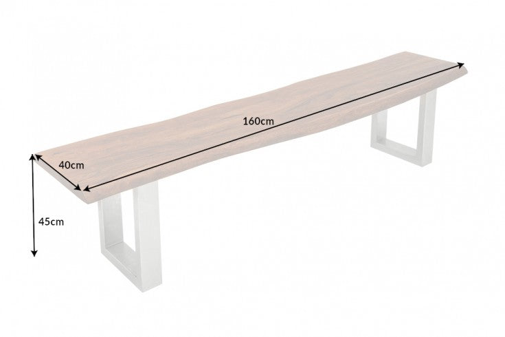 Bench MAMMUT 160cm U-legs 35mm acacia wood honey finish