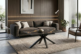Coffee table GALAXIE 100cm w/ star frame ceramic black gold sand