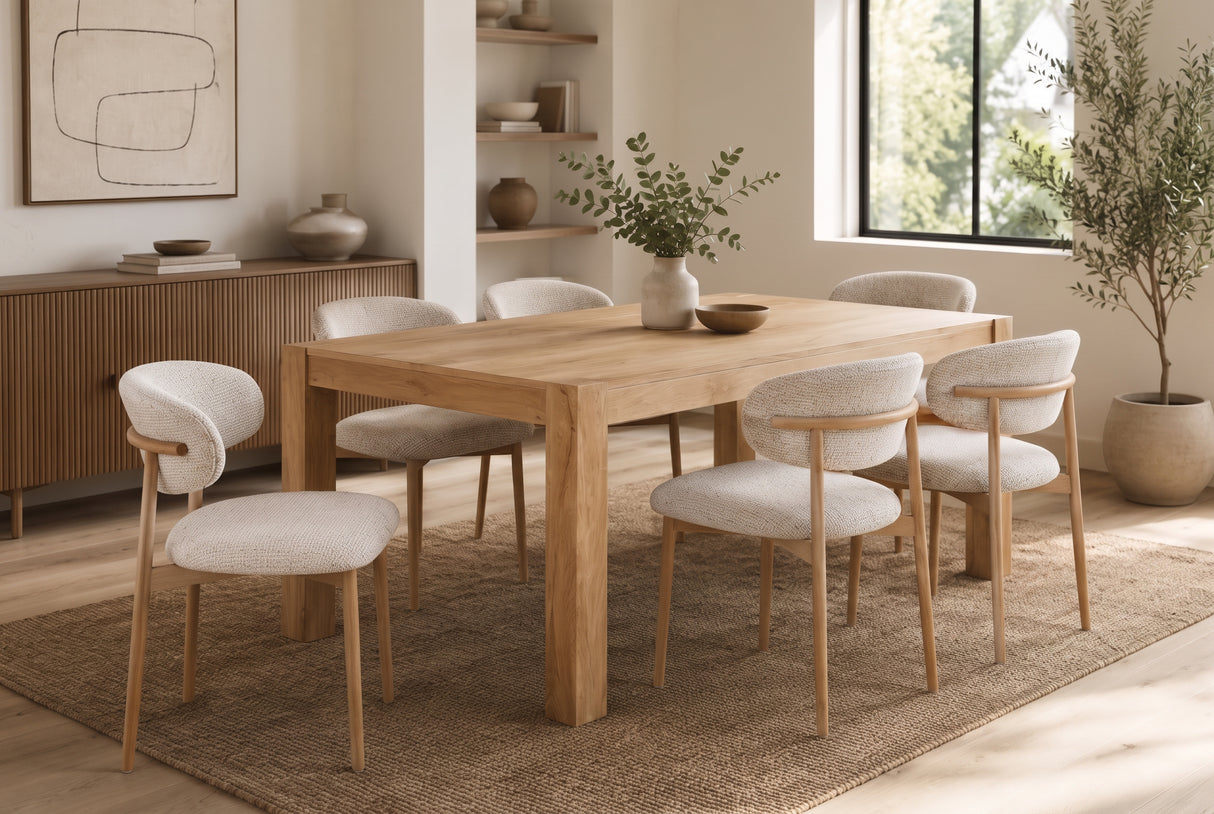 Esstisch MAKASSAR 160cm Mangoholz creme-natur