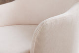 Stuhl EXTRAVAGANCIA beige Cord mit Armlehnen und champagnergoldenem Gestell