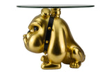 Coffee table BULLDOG 55cm glass gold