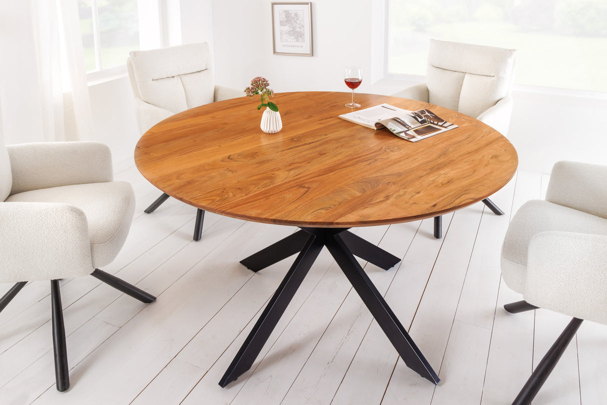 Dining table GALAXIE Ø 130cm round 25mm acacia wood