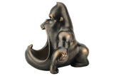 Decoration bowl KING APE 35cm with storage compartment bronze