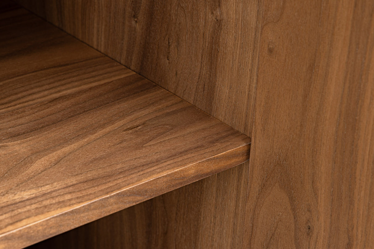TV-Lowboard GRANDEZZA 180cm walnut wood look w/ black metal frame