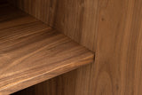 TV-Lowboard GRANDEZZA 180cm walnut wood look w/ black metal frame