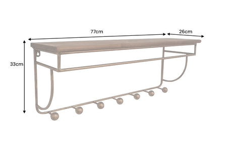 Garderobenständer HERITAGE 80cm Eisen natur Kiefernholz