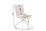 Swivel chair LUGANO 360° auto-return spring core chenille tweed beige