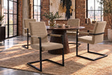 Freischwinger LOFT mit Armlehnen Kord taupe Metallgestell schwarz