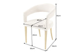 Chair BOUTIQUE beige brushed structured fabric w/ golden legs
