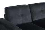Schlafsofa APARTMENT 245cm 3-Sitzer mit Ottomane und Stauraum Strukturstoff grau
