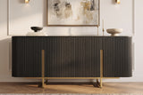 Sideboard GATSBY 160cm retro style mango wood black gold