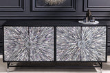 Sideboard HERITAGE 160cm mosaic bones black white