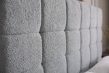 Bed PRESTIGE 180x200cm w/ storage space bouclé grey