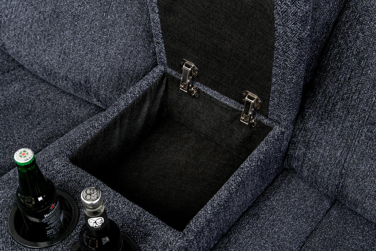 Cinema armchair HOLLYWOD 5-seater textured fabric dark grey