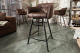 Bar chair LOFT with armrests microfibre antique brown