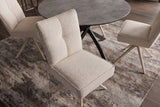 Swivel chair LUGANO 360° auto-return spring core chenille tweed beige