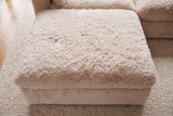 Hocker YETI 100cm abnehmbarer Bezug champagner-beige