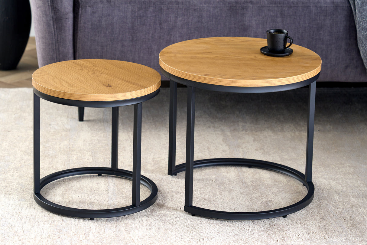 Side table ELEGANCE 45cm set of 2 wild oak look