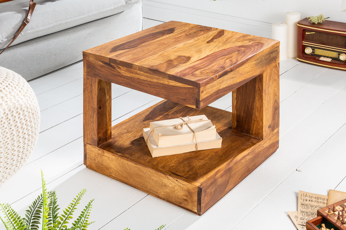 Couchtisch GIANT S 45x45cm Sheesham-Holz 