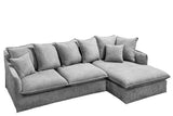 Corner sofa HEAVEN 255cm removable cover bouclé grey