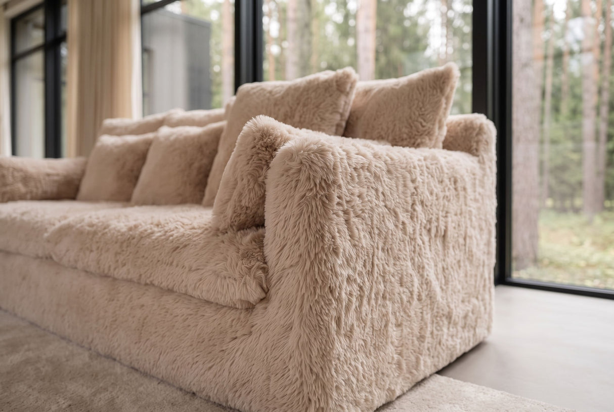 Sofa YETI 200cm 3-Sitzer abziehbarer Bezug Champagner Beige