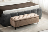 Sitzbanktruhe EN VOGUE 120cm mit Stauraum Samt beige