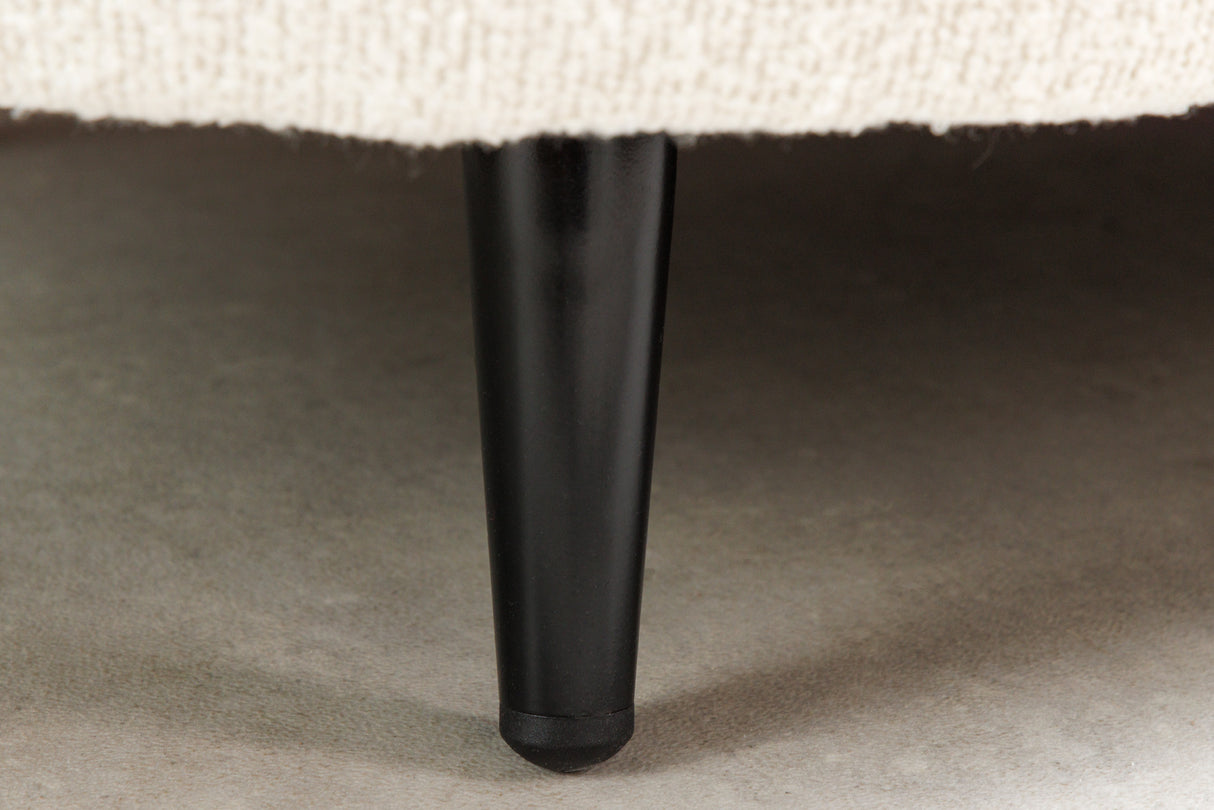 Bench chest VOQUE 110cm bouclé white upholstered w/ storage space bench seat