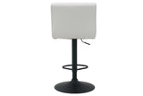 Bar stool MODENA 92-116cm 360° rotatable synthetic leather white w/ black metal frame