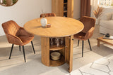 Dining table TRES CHIC Ø 120cm round mango wood brown w/ storage space