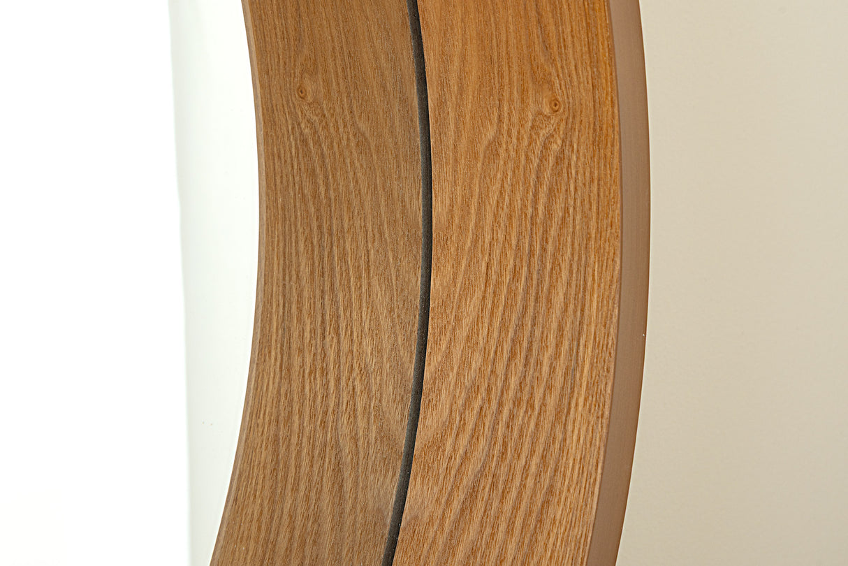 Wall mirrow PORTRAIT 70cm round oak wood veneered