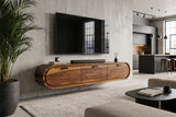 TV-Lowboard ORGANIC 160cm hängend Sheeshamholz braun