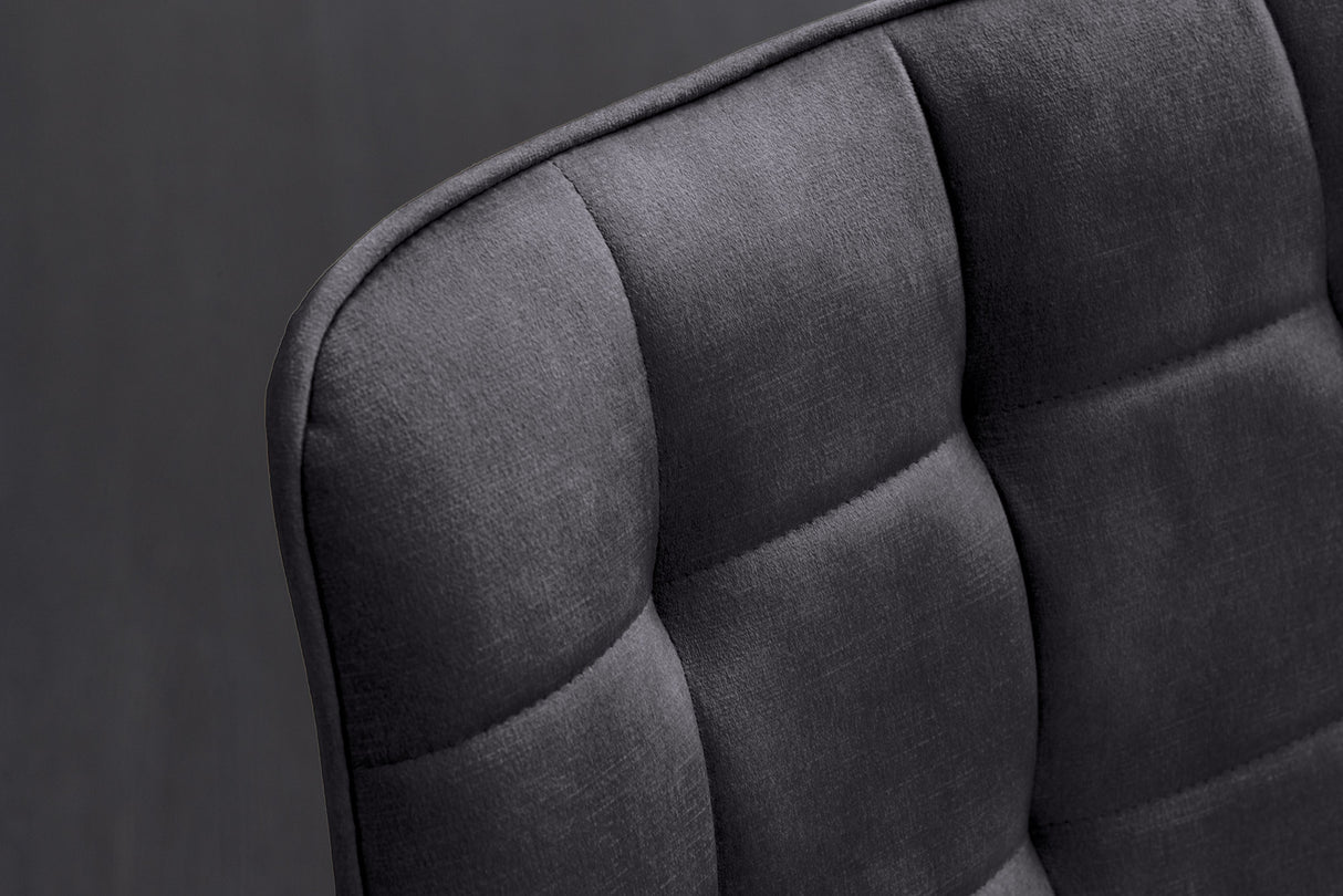 Stuhl ROADSTAR Samt dunkelgrau mit schwarzen Metallbeinen