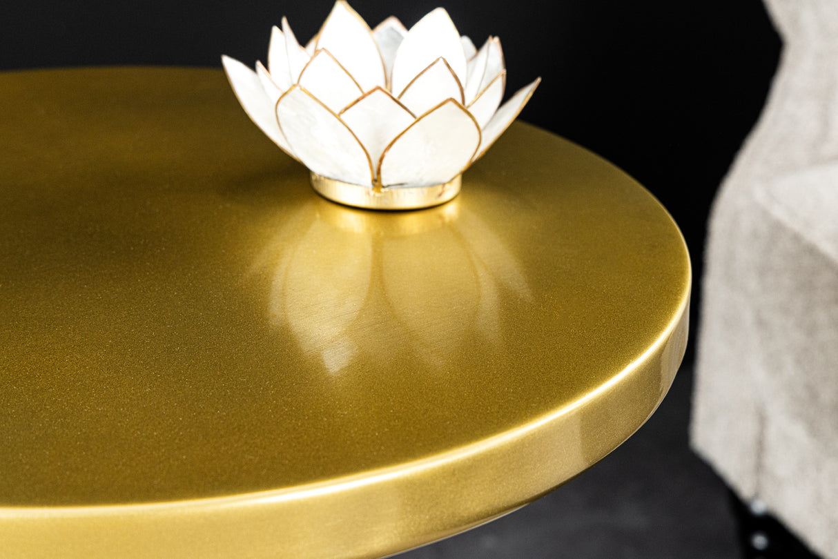 Side table ABSTRACT 40cm gold with patina