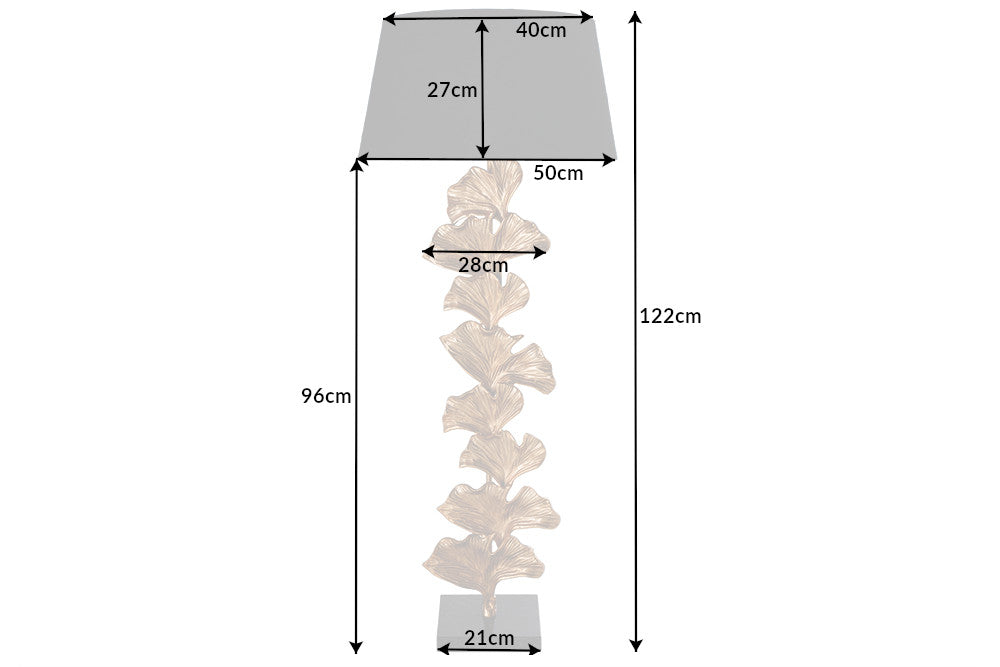 Stehleuchte GINKGO 122cm gold ohne Schirm