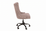 Bürostuhl VICTORIAN 49-57cm Mikrofaser Vintage Taupe im Chesterfield-Stil