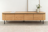 TV-Board ATELIER 200cm natural oak wood look w/ black legs