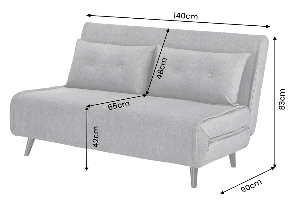 Sleeping chair SMART MULTIFUNCTION 140cm velvet grey