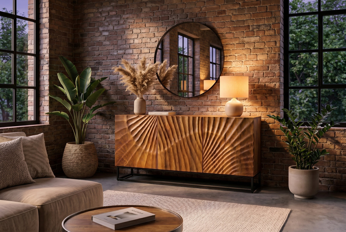 Sideboard SCORPION 140cm 3D mangobraun