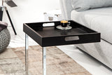 Side table CIANO with tray black chrome