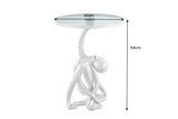 Side table WILDLIFE OCTOPUS 55cm silver illuminated glass plate w/ LED stripes