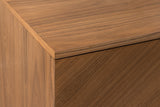 Sideboard GRANDEZZA 180cm walnut wood look w/ black metal frame