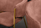 Stuhl NOBLESSE mit Armlehnen Samt rosa goldene Beine