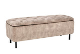 Sitzbanktruhe EN VOGUE 120cm mit Stauraum Samt beige
