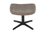 Stool VOGUE 45cm rotatable velvet taupe w/ black metal frame