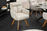 Drehstuhl BIG GEORGE mit Armlehnen, Chenille-Stoff champagner, drehbar