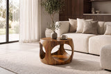 Couchtisch ORGANIC LOOP 60cm rund m. Ablage Sheeshamholz braun