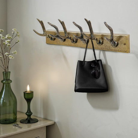 Wall coatrack DEER 50cm metal brass