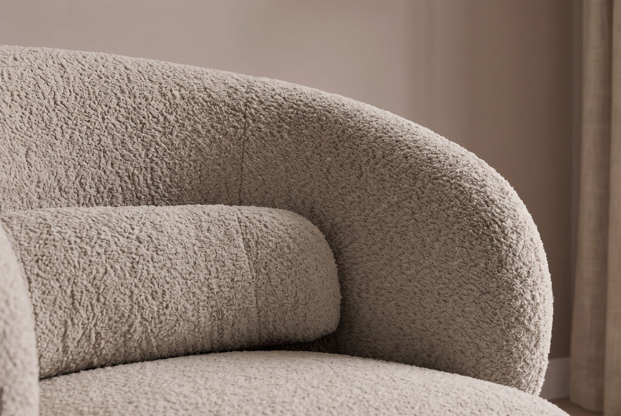 Armchair BOSSA NOVA 360° rotatable bouclé taupe