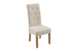 Chair CASA w/ neck roll bouclé tweed beige