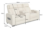 Kinosessel HOLLYWOOD 2-Sitzer elektrisch verstellbar Kunstleder beige